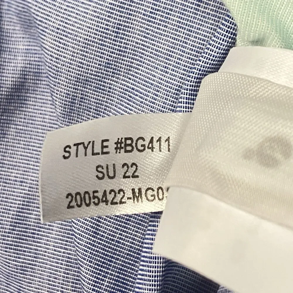 J Crew Secret Wash Shirt Mens XL Colorblock Organic Cotton Button Down Coastal‎